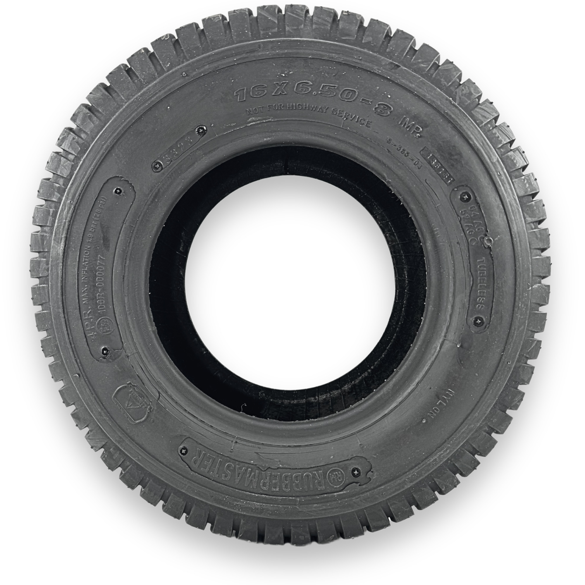 RubberMaster, 4 Ply Turf Tire 16x6.50-8 Tire Diameter 16.22 in, Model# 450300